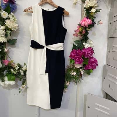 Tommy Hilfiger Womens  Size 10 / 2 Midi Dress Navy Blue / White 