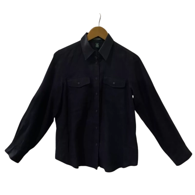 Lauren Ralph Lauren Womens Size M Black Long Sleeve Shirt 