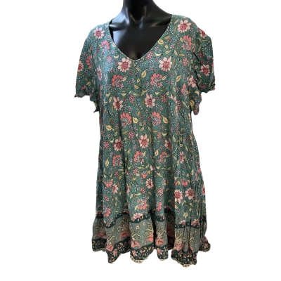 Pippie beach  Womens  Size 20 Babydoll Dress Floral / Green 