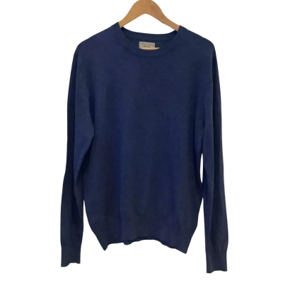 Christiano Baldinucci.  Denim Blue Crew Knit.    Size L 