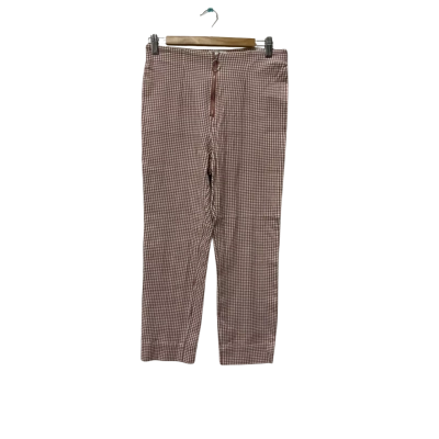 Luck & Trouble Womens  Size 12 Ankle Length Pants Checked / Pink  / White 