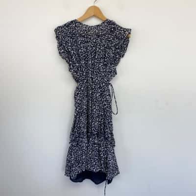 Portmans Navy Blue Ditsy Floral Mini Dress  Size 16 