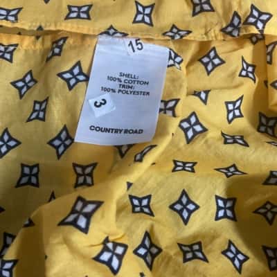 Womens Country Road  Size S Blouse Yellow / Black/ White