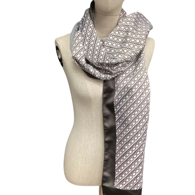 Portmans Patterned Scarf  Black  / White 