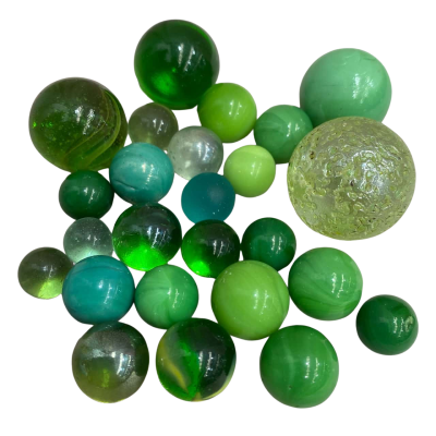 Vintage Green Marbles 25 in total
