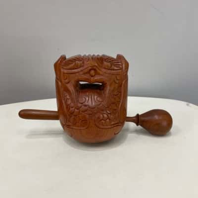 Mokugyo Carved Wooden Fish Percussion Instrument 
