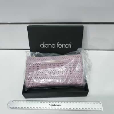 Diana Ferrari Perforated Laser Cut Wallet Purple Lilac Clutch - Brand New In Box