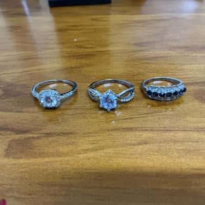  Womens Ring Silver pack of 3