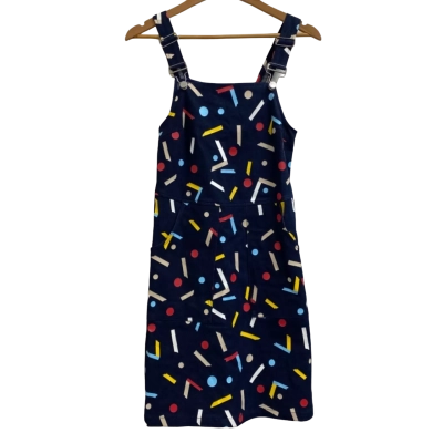 Gorman Womens  Mireira Ruiz Size 6 Casual Dress / Denim Dress / Pinafore Navy Blue / Pattern 