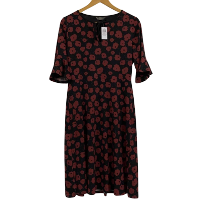 Jacqui-E Womens  Size S Casual Dress Black  / Red 