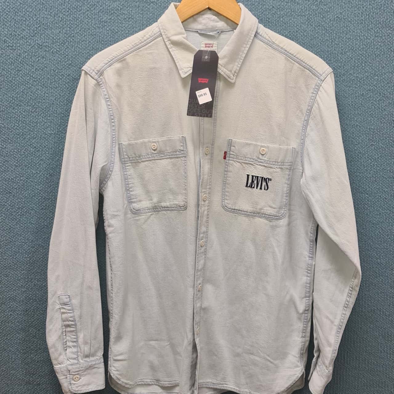 Levis Mens Size S Long Sleeve Blue