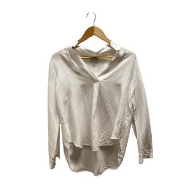 Witchery Womens Size 10 White Linen Blend Shirt 
