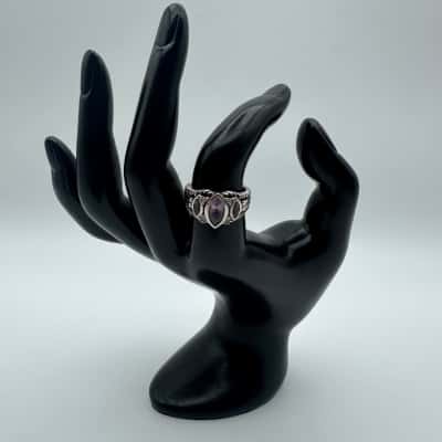 Ladies 925Amethyst Art Deco Ring - 5.12g Size P