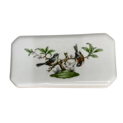 Vintage Florentine of Italy Porcelain Trinket box- Rothschild Bird Motif