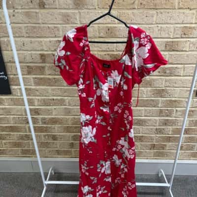 Dotti Womens red floral dress Size 16 