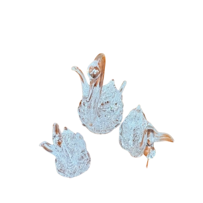 Blown Glass Swans Ornaments By Midwest