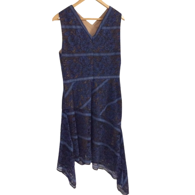 BCBG Max Azria   Womens  Size 10 Bridesmaid Dress / Cocktail Dress / Sleeveless Dress  Brown / Navy Blue 