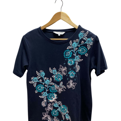 Black Pepper Womens  Size 8 Blue Floral Top