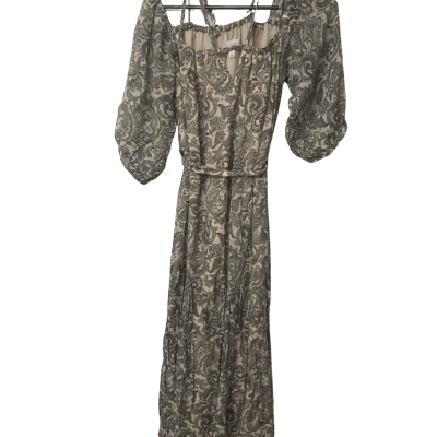 Womens Witchery Size 14 Long Sleeve Dress Beige / Black  / Pattern 