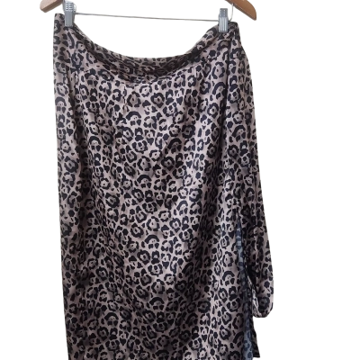 Size M/L Camila Satin Leopard Print Wrap Skirt
