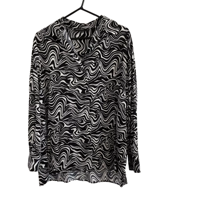 Decjuba Womens  Size M Long Sleeve Shirt Black  / White 