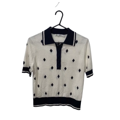 Sportscraft White/ Navy Blue Top Size XS