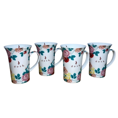 Dusk floral mugs set of 4