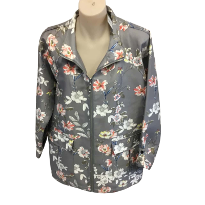 Yarra Trail Size 16 Grey Floral Jacket - BNWT - RRP$149