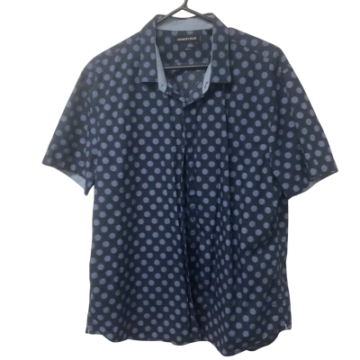 Mens Country Road Size XXL Printed Shirt Navy Blue / Polka Dot 