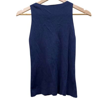 BNWT Veronika Maine Womens Size S Navy Blue Knit Sleeveless Top  