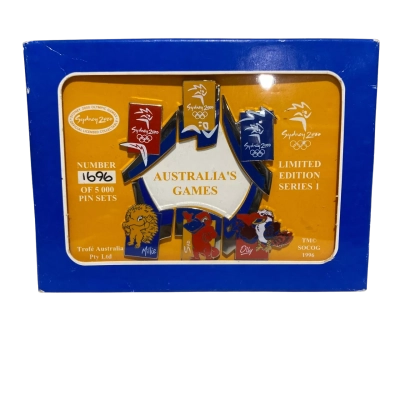 Official Sydney 2000 Olympic Limited Edition Pin Set 1696/5000 Australia's Game