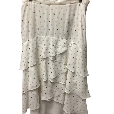Veronika Maine Womens  Size 14 Maxi Skirt Gold / Off White 