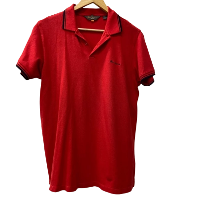 Ben Sherman Signature Tipped Polo Shirt in Red Size L