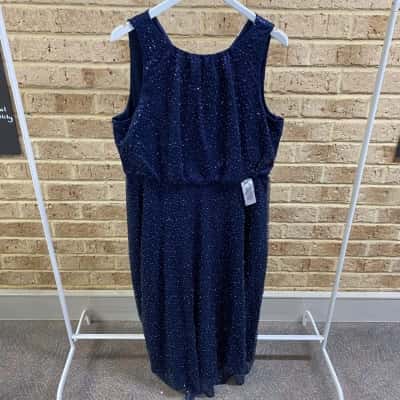 Review Womens ink Venetian midi dress Size 16 