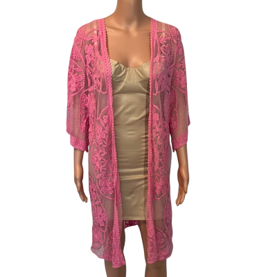 Pink Lace  Womens  Size One Size Open Jacket Pink  