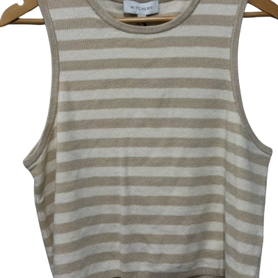 Witchery Womens  Size XL Tank Top Natural / Striped 