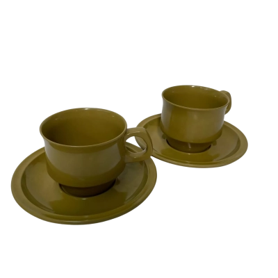 Bessemer cups and sauers set of two olive green