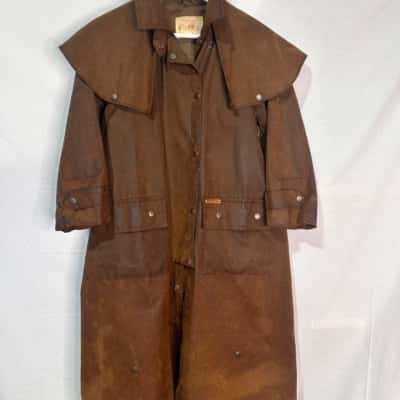 Vintage Morrisons Womens  Size 12 Brown oil skin coat