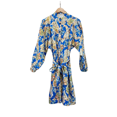 Elms+King Womens  Size XS Linen Long Sleeve Dress Multicoloured 