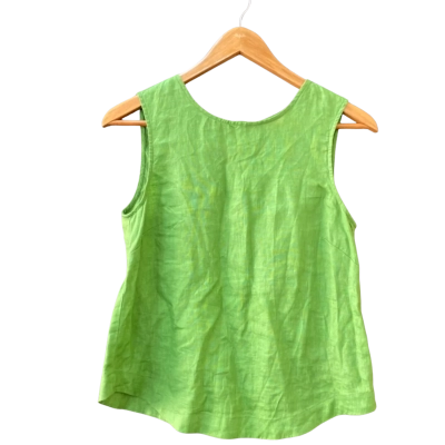 Gorman Size 6 Sleeveless Top Green Linen