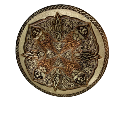 Ornate Etched Decorative Copper Wall Plate