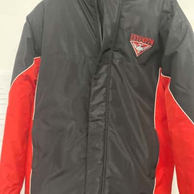 Essendon AFL Mens  Size M Parka Black  / Red 