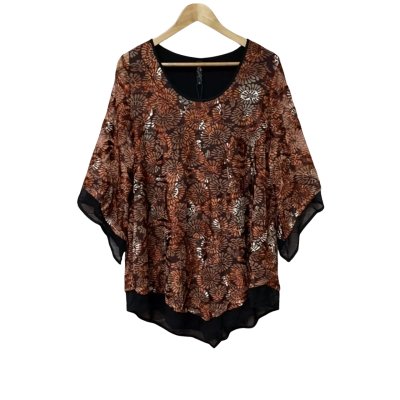 BNWT Taking Shape Womens Size 18 / M Black / Brown / Burnt Orange / White Tunic RRP $129.95