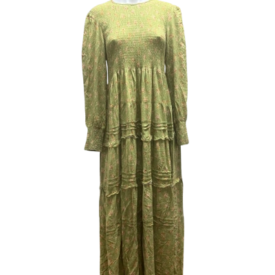 Jaase Womens  Size L Long Sleeve Dress Floral / Green 