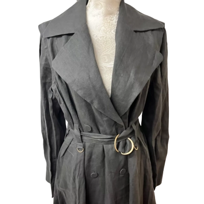 Maison d’Etoile Womens Charcoal Trench Coat / Size S