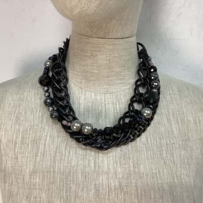 Mimco 3 Layer  Necklace Black  