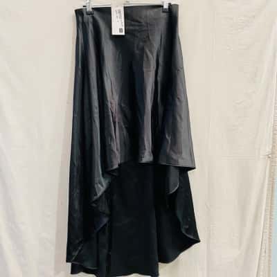 BNWT GARFUNKLE Black Asymmetrical Hemline Skirt Size 8