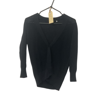Womens Country Road  Size S Black Mesh Cardigan  