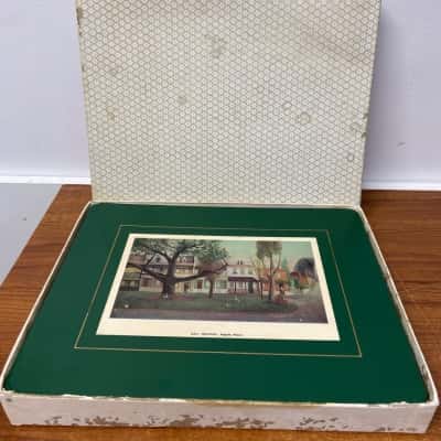 6 x vintage cork backed place mats