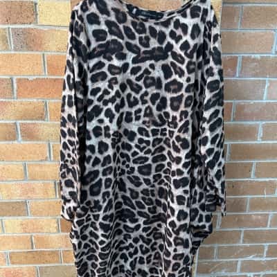 ZANZEA Womens  Size XXXXXL Maxi Dress Animal print 